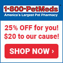 You get 25% OFF at 1-800-PetMeds, and Zani's gets a $20 Donation! Shop Now!